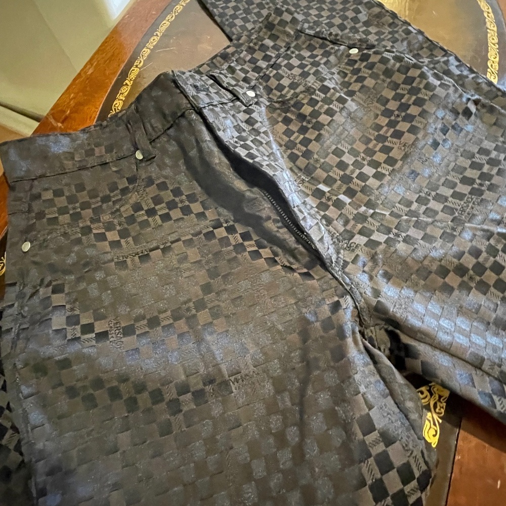 Vintage Versace Classic V2 Monogram Checkered Plaid Pants Jeans